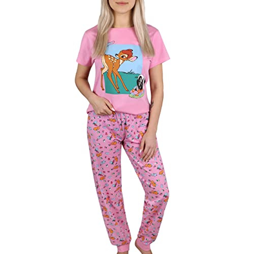 Disney Bambi Kurzarm-Baumwollpyjama für Damen, rosa Pyjama L von sarcia.eu