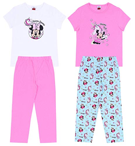 Disney Minnie Maus Unicorn Pyjama/Schlafanzug pink-weiß ÖKO-TEX Standard - 2 Paar 12-13 Jahre von sarcia.eu