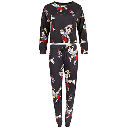 Disney Pinokio Graues Pyjama/Schlafanzug für Damen, langärmelig XS von sarcia.eu