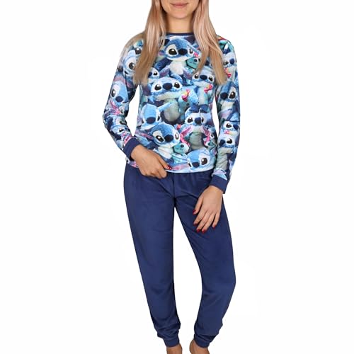 Disney Stitch Damen Schlafanzug mit Langen Ärmeln und Langer Hose S von sarcia.eu