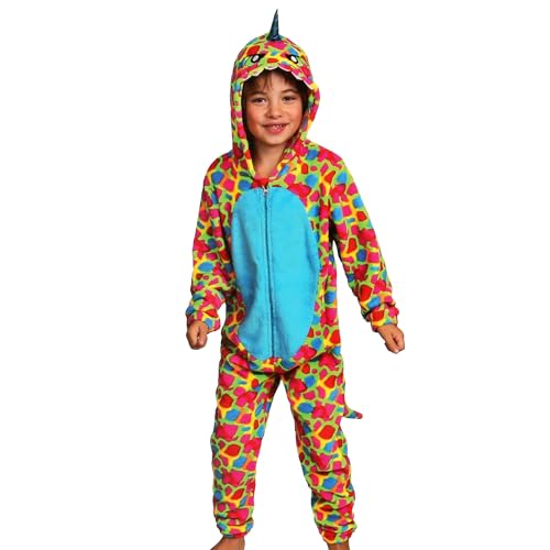 Drache Polar Fleece Einteiler Pyjama, Kinder Onesie mit Kapuze., blu, 7-8 Jahre von sarcia.eu