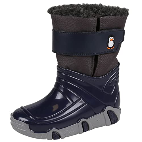 Dunkelblau-graue Schneestiefel Winterstiefel mit Klettverschluss, warm, bequem 23/24 EU von sarcia.eu