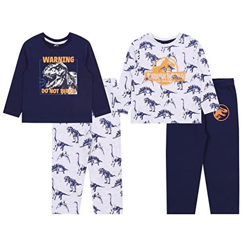 Dunkelblau-graues Jungenpyjama Jurassic World, Zertifikat ÖKO-TEX 5-6 Jahre von sarcia.eu