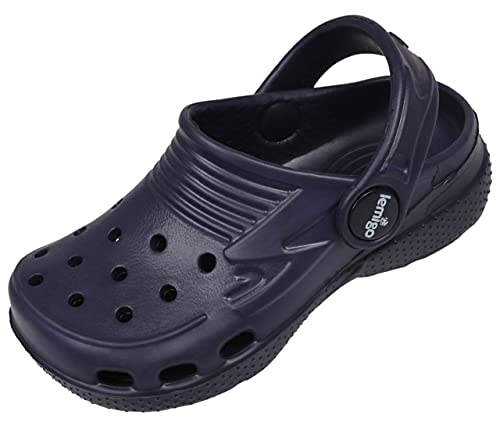 Dunkelblaue ungemuserte Clogs Gartenclogs Badeschuhe Badelatschen leicht bequem für Kinder LEMIGO 28 EU / 10 UK von sarcia.eu