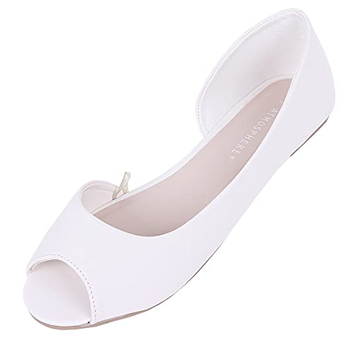 Ecrufarbene zehenfreie Ballerinas Ballerinaschuhe für Damen 40/41 EU von sarcia.eu