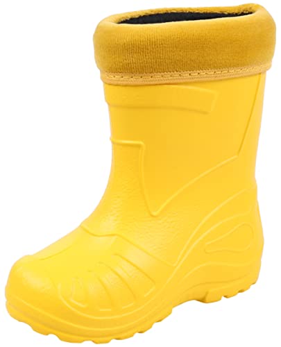 Gelbe, gefütterte Kinder-Regenstiefel KOLMAX 23 EU von sarcia.eu