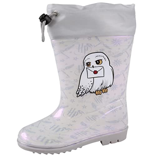 Harry Potter Hedwig Regenstiefel für Kinder, mit Strickbündchen, grau, Holo-Effekt 29/30 EU von sarcia.eu