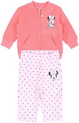 Korallenroter, getupfter Jogginganzug Disney Minnie Mouse 6 Monate von sarcia.eu