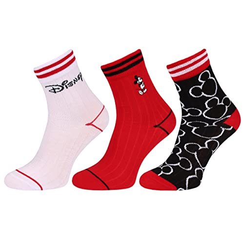 Mickey Maus DISNEY, Socken lang, gestreift 37/42-3 Paar ÖKO-TEX von sarcia.eu