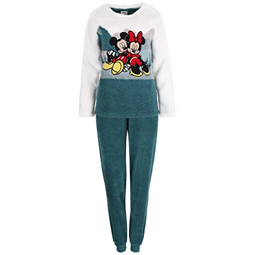 Mickey und Minnie Mouse Disney Fleece Damen Schlafanzug, Sherpa, warm XXS von sarcia.eu