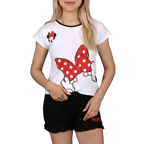 Minnie Mouse Disney Kurzarm Sommerpyjama, schwarz-weiß 14 Jahre von sarcia.eu