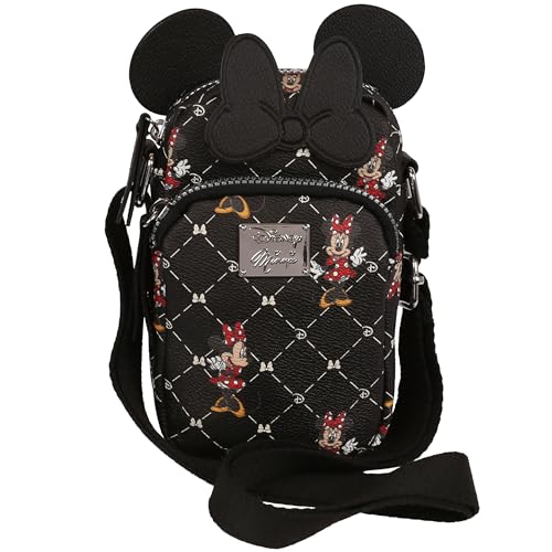 Minnie Mouse Disney Schwarz kleine Umhängetasche mit Schleife 18x10x5cm von sarcia.eu