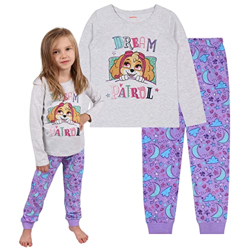 PAW Patrol Skye Mädchen Schlafanzug mit Langen Ärmeln, grau, lila 4 Jahre von sarcia.eu