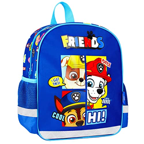 Paw Patrol Chase Marshall Rubble Blue Vorschulrucksack für Jungen, reflektierend 31x25x9cm von sarcia.eu