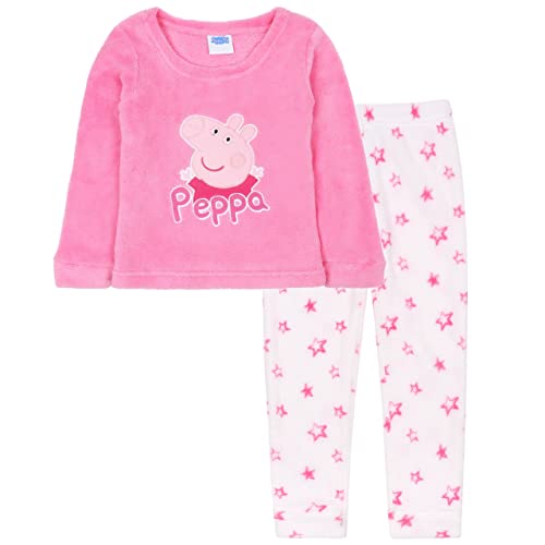 Peppa Pig Peppa Wutz Vliespyjama/Schlafanzug für Mädchen, pink-weiß, ÖKO-TEX 6-8 Jahre von sarcia.eu