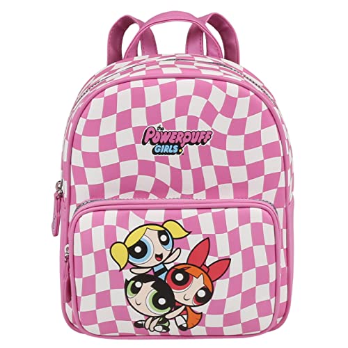 sarcia.eu Powerpuff Girls Kleiner Jugendrucksack aus rosa und weißem Leder 25x21x12 cm von sarcia.eu