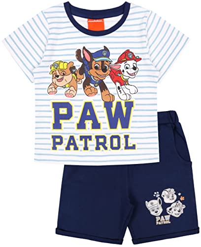 Set weiß-blaues T-Shirt und Kurze Hose mit Motiv von Paw Patrol 8 Jahre von sarcia.eu