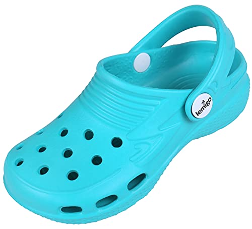 Türkisfarbene Clogs Gartenclogs Badeschuhe Badelatschen Gartenschuhe für Kinder superleicht praktisch bequem LEMIGO 35 EU / 2.5 UK von sarcia.eu