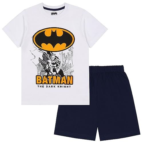 sarcia.eu Batman Sommer Pyjama für Jungen, Kurzarm, weiß-Marineblau 8 Jahre von sarcia.eu