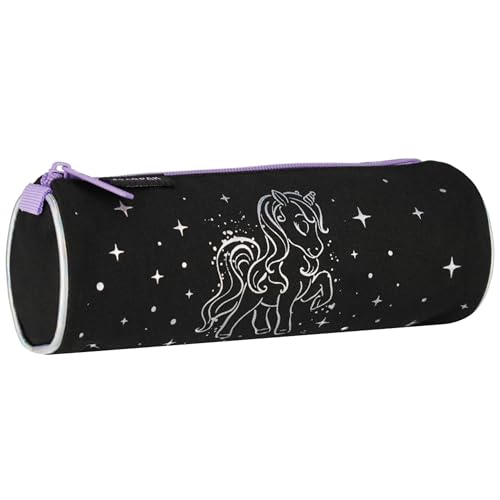 sarcia.eu Einhorn holografisches schwarzes Federmäppchen, Reißverschluss 22x8x8cm von sarcia.eu