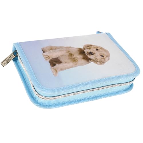 sarcia.eu Hündchen Zwei Klappen-Federmäppchen mit Zubehör, Federmäppchen für Mädchen von sarcia.eu