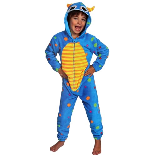 sarcia.eu Monster Fleece-Polka-Dot-Schlafanzug, Kinder-Onesie mit Kapuze 3-4 Jahre von sarcia.eu