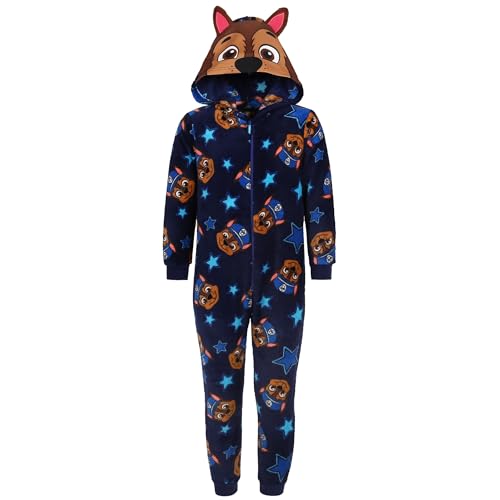 sarcia.eu Paw Patrol Chase - Dunkelblaue Fleece-Einteiler, Kinder-Onesie mit Kapuze, Oeko-TEX 3-4 Jahre von sarcia.eu