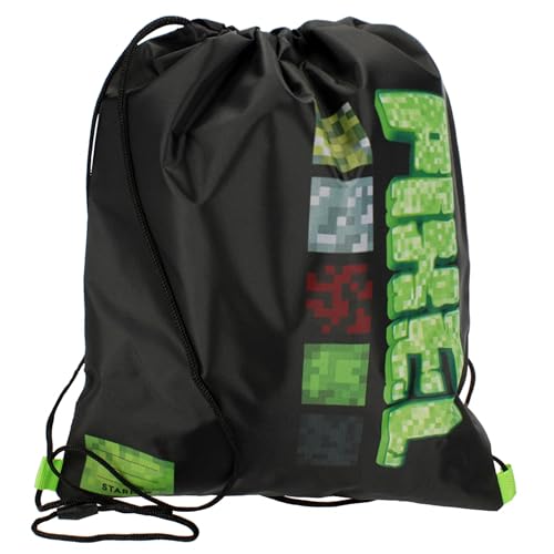 sarcia.eu Pixel schwarzer Turnbeutel, 39x33 Zentimeter STARPAK von sarcia.eu