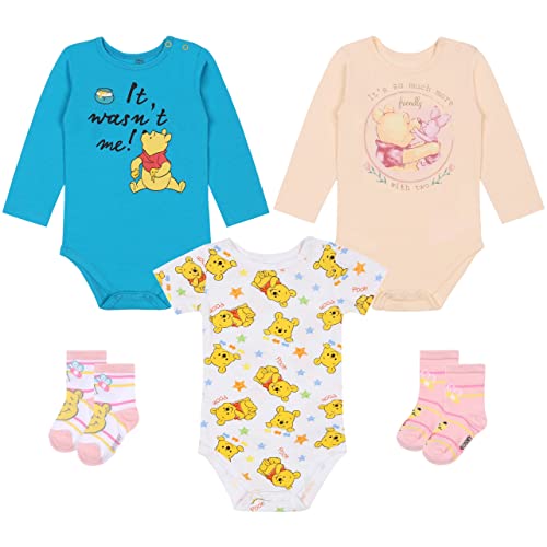 sarcia.eu Winnie the Pooh Kinder-Set Langarm-Body, Kurzarm-Body + Socken KOSTENLOSE 12 Monate von sarcia.eu