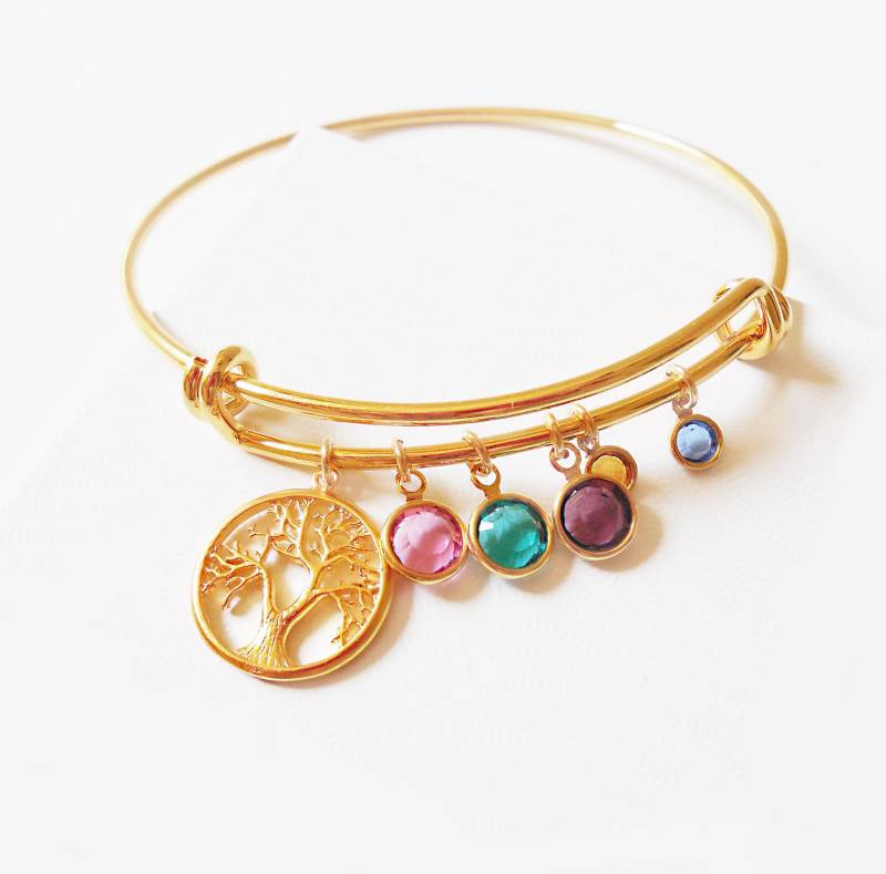 Familie Birthstone Armreif Armband Personalisierte Muttertagsgeschenk Kind Stammbaum Geschenke Für Oma von saruscrafts