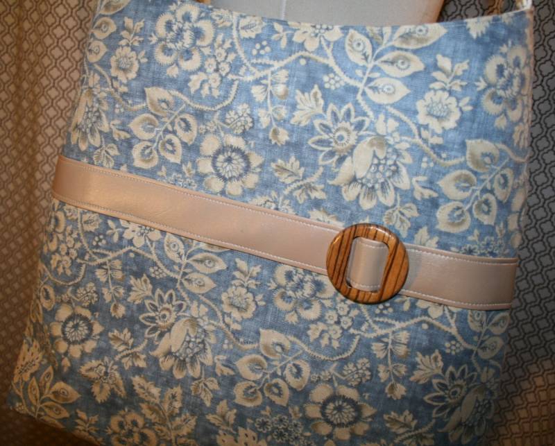 Blau Und Hellbraun Blumen Stoff Einkaufstasche, Pendlertasche, Stoffarbeit Einkaufstasche - Closing Bag von sassygirl