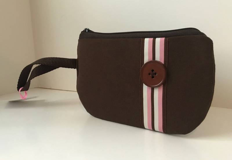 Braune Stoff Armband, Iphone Smartphone Reißverschluss Armband von sassygirl