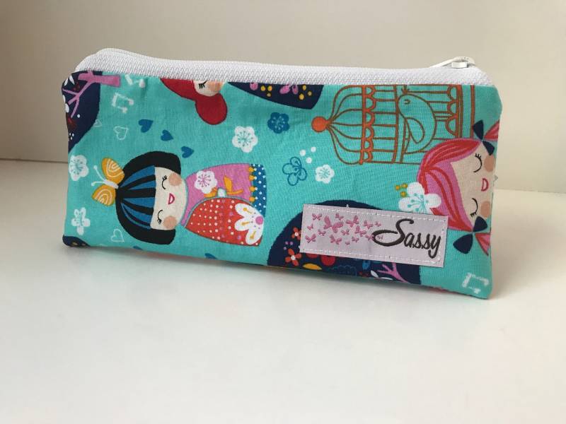 Geisha Mädchen Stoff Make-Up Tasche, Kleine Größe Kosmetiktasche, Reise Gefüttert Tasche von sassygirl