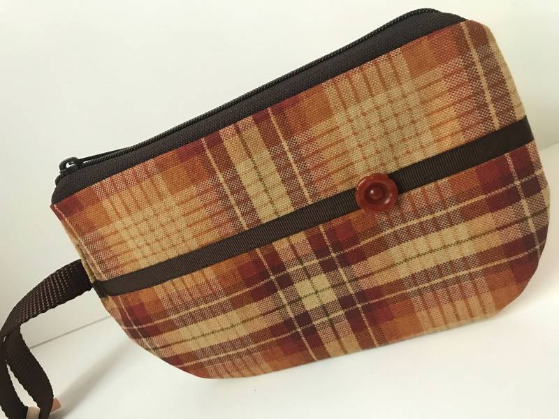 Retro Karierte Stoff Armband, Iphone Smartphone Reißverschluss Armband von sassygirl