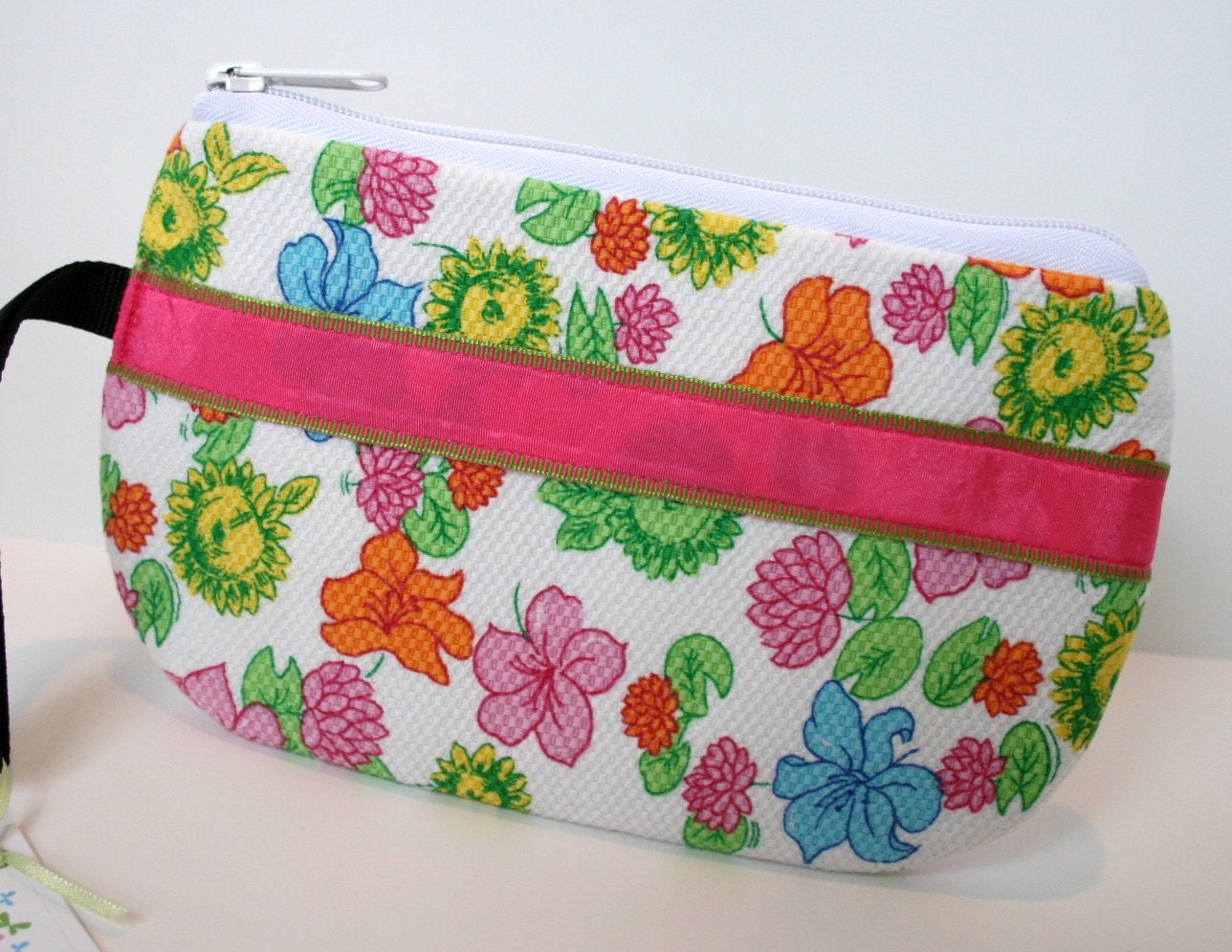 Sale Spaß Blumen Stoff Wristlet, Iphone Smartphone Reißverschluss Wristlet von sassygirl