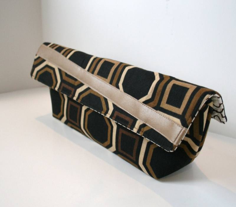 Schwarz Braune Clutch Tasche, Einzigartige Geldbörse, Handgemachte Handtasche - Alexis von sassygirl