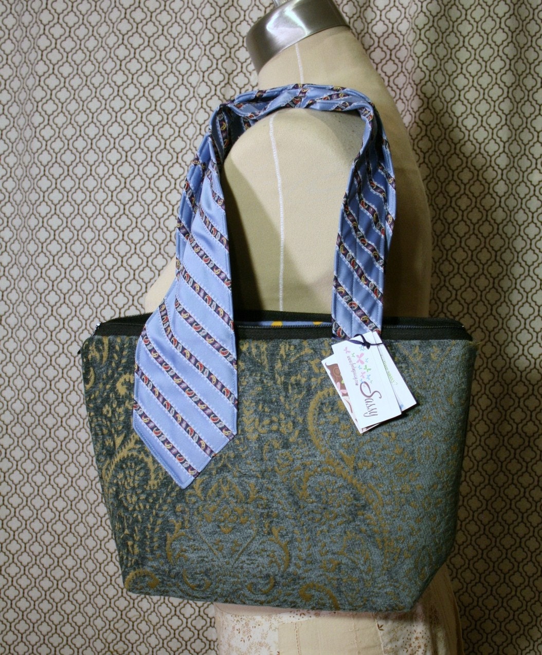 Sale Vintage Krawatte Sammlung Tasche, Handgemachte Stoff Handtasche, Geldbörse von sassygirl