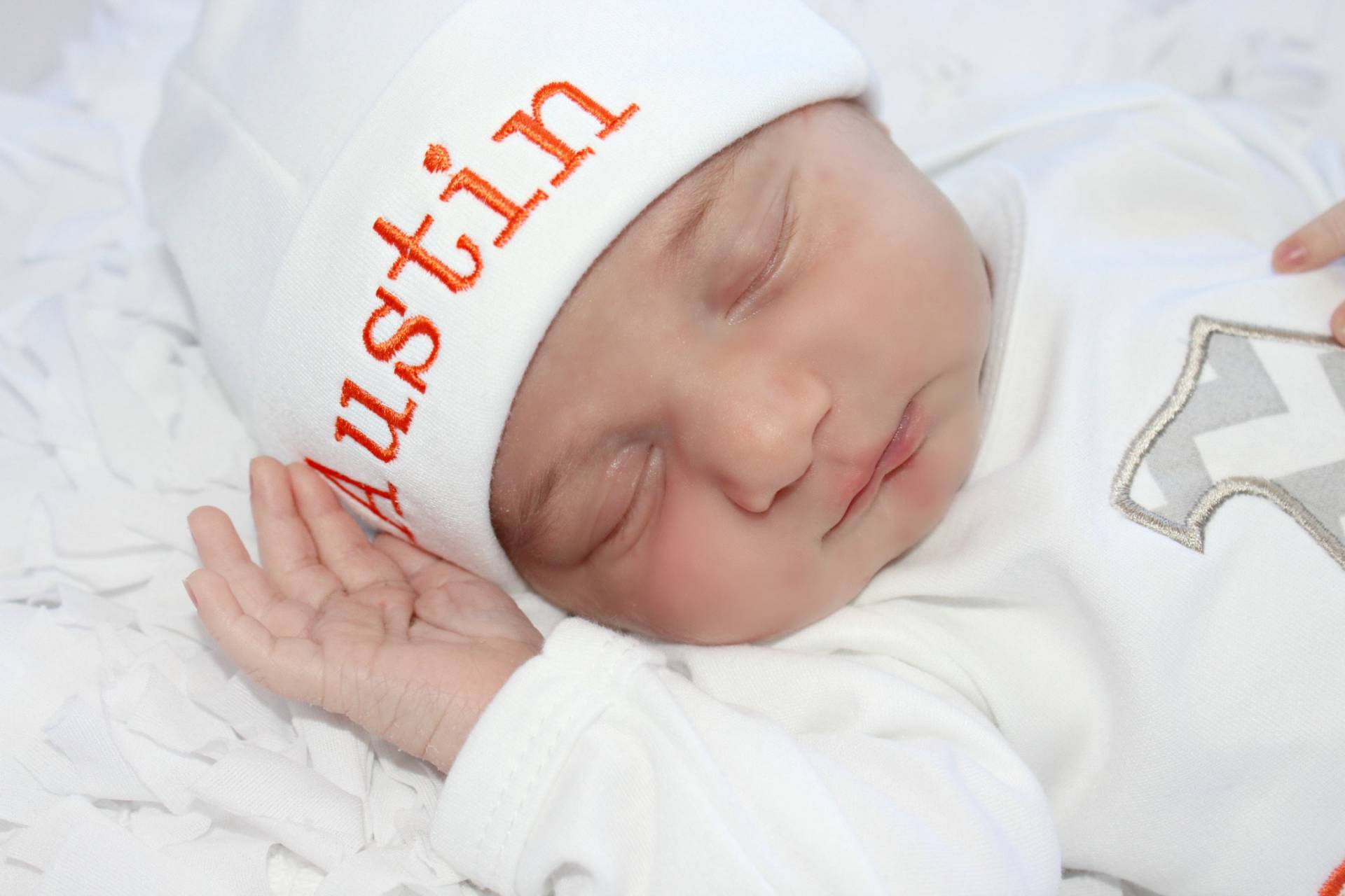 Personalisierte Beanie-Mütze Neugeborene Baby-Monogramm-Mütze Babymütze von sassylocks