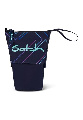 Satch Pencil Slider extra groß inkl. Trennfach Reißverschlussfach Stiftehalter Geodreieck Sichtfenster für Stundenplan von Satch