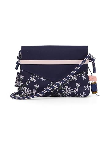 satch Clutch Umhängetasche mit großem Hauptfach, Spiegel, extra Reißverschlussfach für Mädchen Bloomy Breeze - Dunkelblau von satch