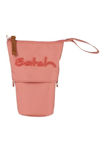 satch Pencil Slider extra groß inkl. Trennfach Reißverschlussfach Stiftehalter Geodreieck Sichtfenster für Stundenplan Nordic Coral - Korall von Satch