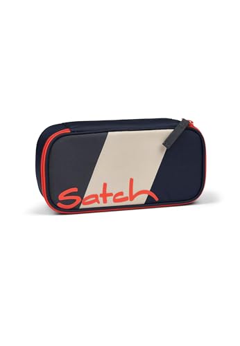 Satch Schlamperbox extra groß inkl. Trennfach Reißverschlussfach Stiftehalter Geodreieck Sichtfenster für Stundenplan von Satch