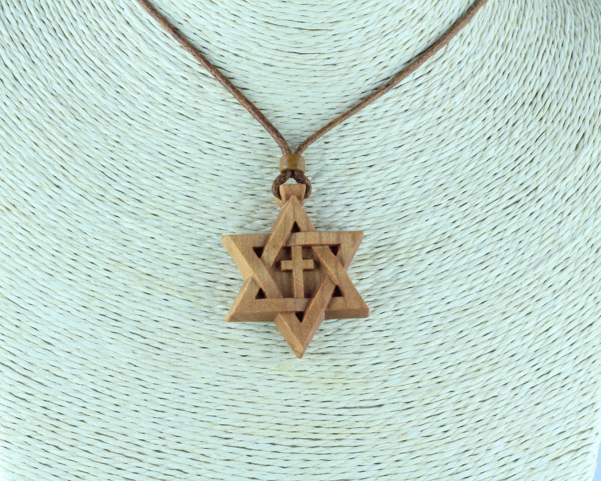 Christian Davidstern Halskette Messianic Holz Christian Davidstern Halskette Messianic Holz von satkostudio