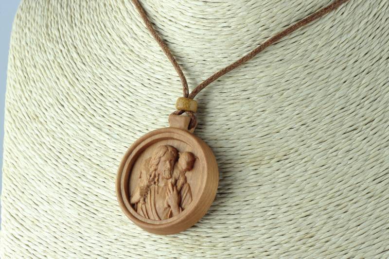 Die Gute Hirte Halskette Holz Die Gute Hirte Halskette Holz von satkostudio