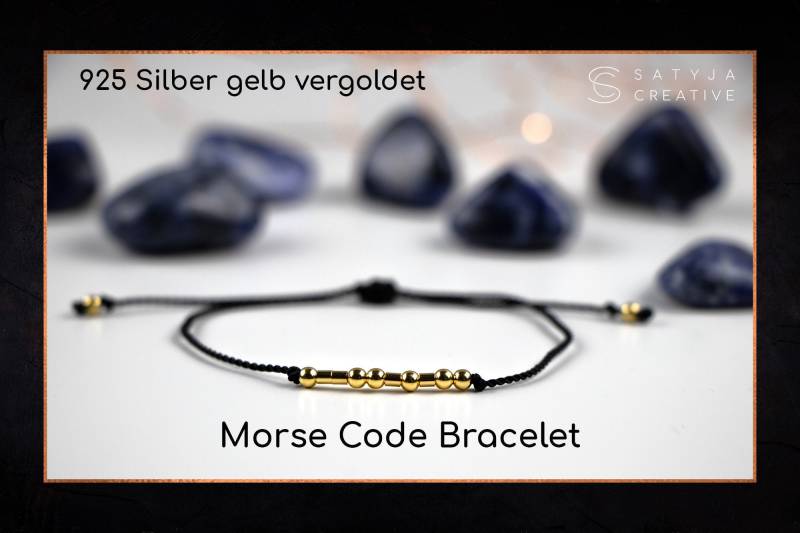 Filigranes Armband in 925 Silber, Vergoldet Oder Rosé | Morse Code Geschenk Hochzeitstag Jga von satyjacreative