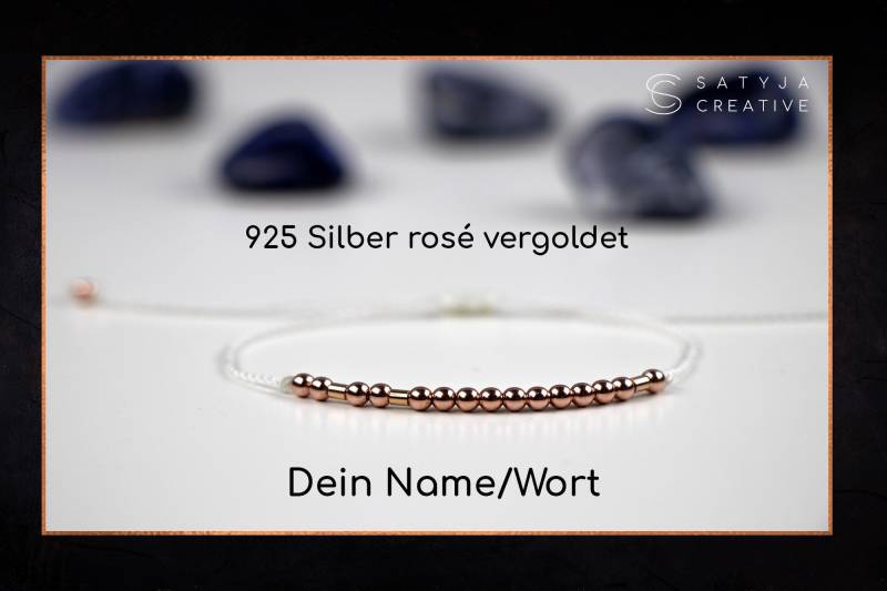 Personalisiertes Armband | Morse Code Mit Name Oder Lieblingswort Zierliches in 925 Silber, Vergoldet Rosé Personalisiertes Armband | Morse Code Mit Name Oder Lieblingswort Zierliches in 925 Silber, Vergoldet Rosé von satyjacreative