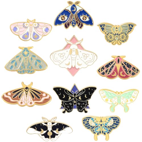 11 Stück Schmetterling Brosche Emaille Anstecknadel Anstecker Pin, Pins Anstecker Enamel Pin Cute Pins Brosche Abzeichen für Kleidung Taschen Rucksäcke von scalingscal