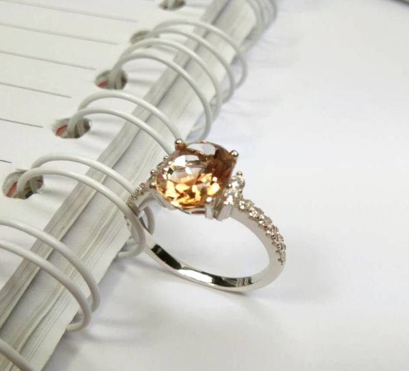 3.4 Natürliche Imperial Topas Ring Sterling Silber Ehering von scandream