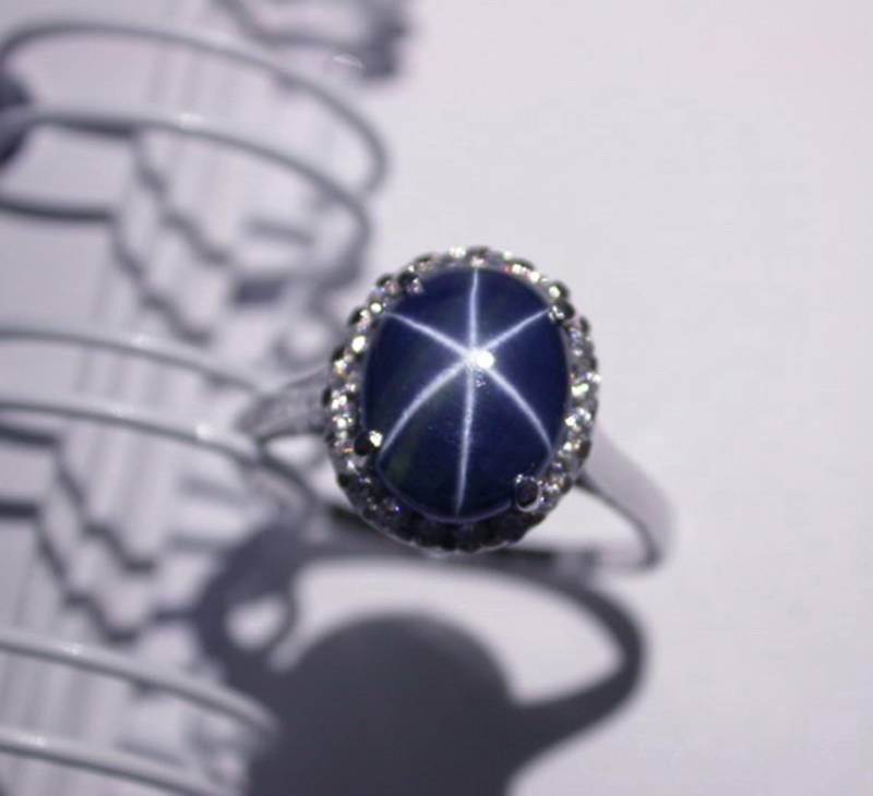 9x7 Natürlicher Blauer Sternsaphir Größe Uns 7, 0 Hochzeitsring. Freie Größenänderung Alle Größe von scandream