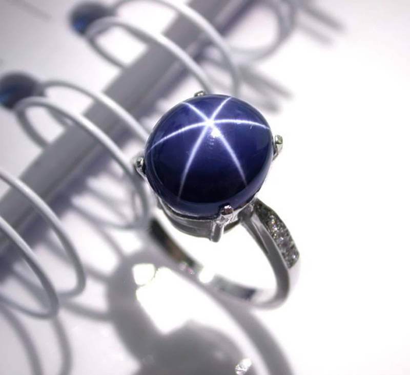 Blauer Stern-Saphir Ring 8.1 Ct Sterling Silber Hochzeitsschmuck, Us Size 7 Blauer Stern-Saphir Ring 8.1 Ct Sterling Silber Hochzeitsschmuck, Us Size 7 von scandream